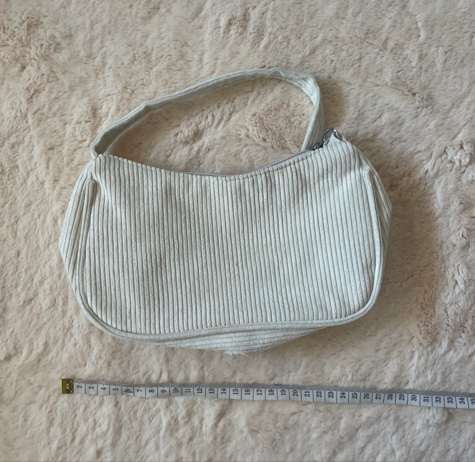 Cream velour handbag – photo 5